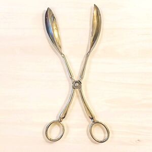 Silverplated Salad Tongs Spoon Fork M.R. 10.5" Vintage